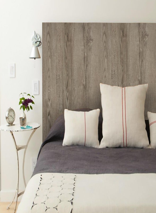 GloryTik 17.7"x118"Grey Brown Wood Contact Paper Peel and Stick Wallpaper Faux Wood Grain Removable Self Adhesive Wood Look Wallpaper Contact Paper for Countertops Cabinets Furniture Room Wall Decor - Image 4