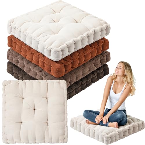 Jerify Floor Pillow Cushions Large Round Square Large Meditation Floor Pillow for Classroom Adult Meditation Picnic Party Seating Learning Daycare School(Square,Mixed Colors,4 Pcs) - Image 1