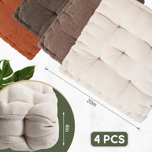 Jerify Floor Pillow Cushions Large Round Square Large Meditation Floor Pillow for Classroom Adult Meditation Picnic Party Seating Learning Daycare School(Square,Mixed Colors,4 Pcs) - Image 2