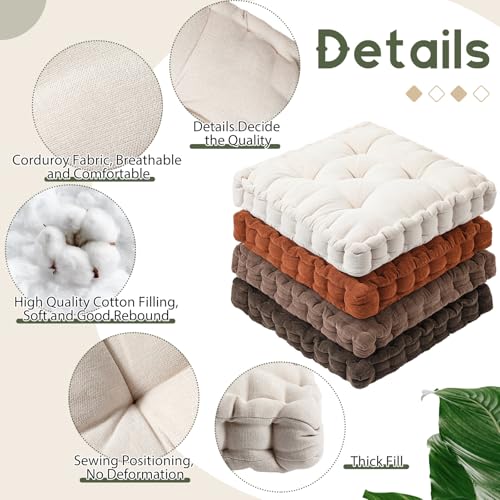 Jerify Floor Pillow Cushions Large Round Square Large Meditation Floor Pillow for Classroom Adult Meditation Picnic Party Seating Learning Daycare School(Square,Mixed Colors,4 Pcs) - Image 5