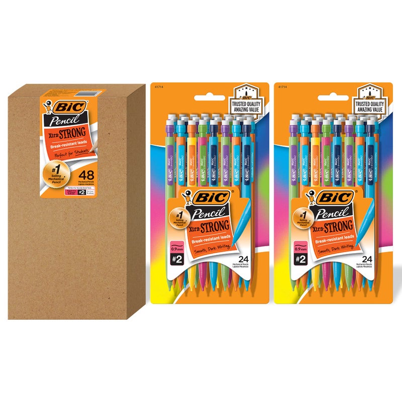 BIC XtraStrong Mechanical Pencil Colorful Barrel Thick Point 09mm 48Count - Image 2
