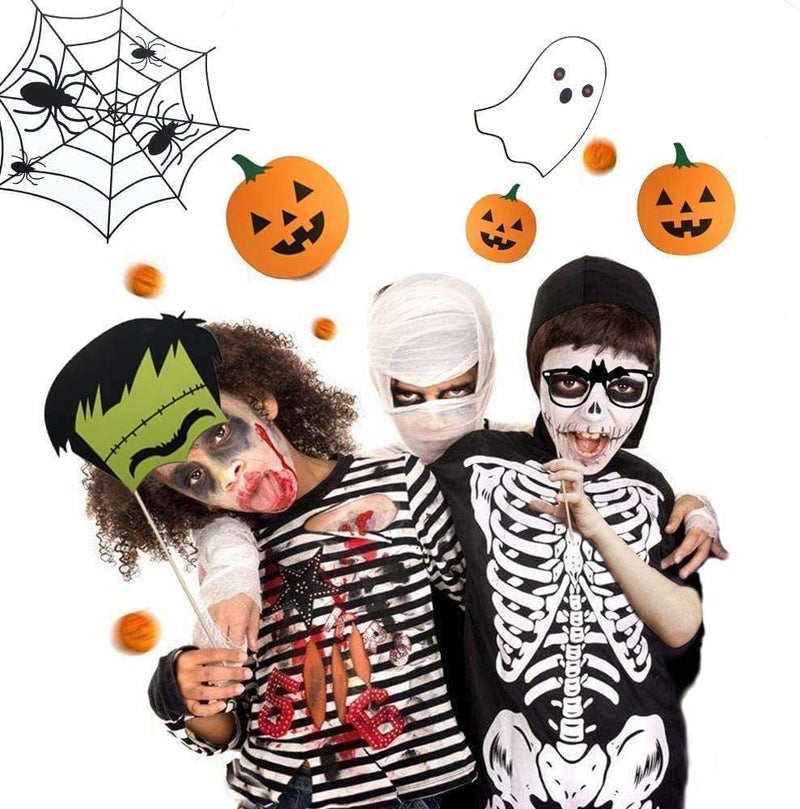 HANSAMU Halloween Photo Booth Props Ghost Vampire Skull Witch Pumpkin Selfie Photobooth Props for Photography Decoration Kit for Kids Adults Dress Up Accessories Costumes Props 22Pcs - Image 4