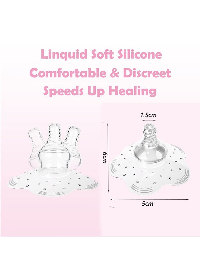 2 Pcs Nipple Shields for Nursing Newborn Nippleshield for Breastfeeding Nursing Mothers with Inverted & Sore Nipple with Carrying Case - Image 3