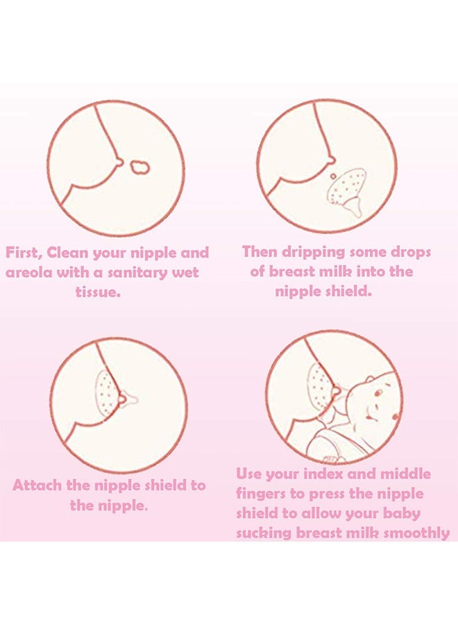 2 Pcs Nipple Shields for Nursing Newborn Nippleshield for Breastfeeding Nursing Mothers with Inverted & Sore Nipple with Carrying Case - Image 5