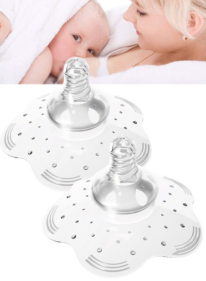 2 Pcs Nipple Shields for Nursing Newborn Nippleshield for Breastfeeding Nursing Mothers with Inverted & Sore Nipple with Carrying Case - Image 1