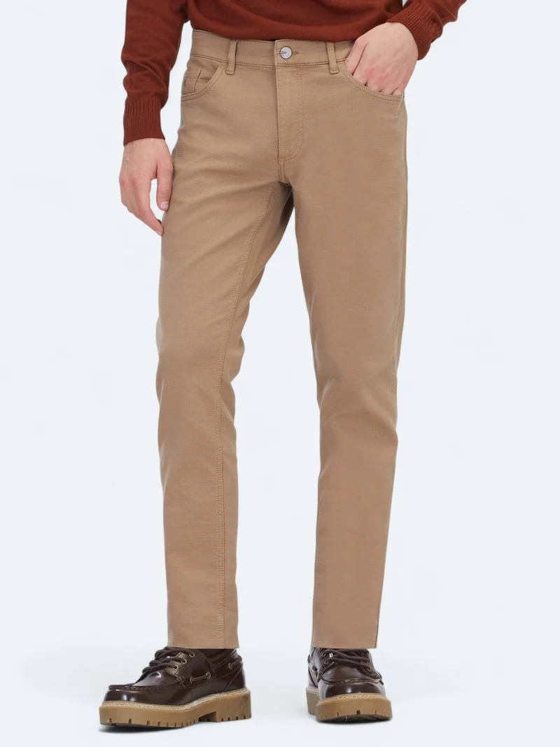 Kip Mink Weaving Slim Fit Casual Cotton Blended Trousers