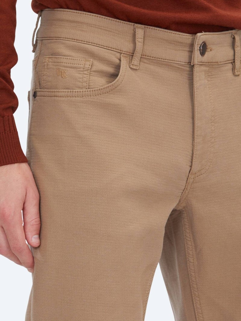 Kip Mink Weaving Slim Fit Casual Cotton Blended Trousers - Image 4