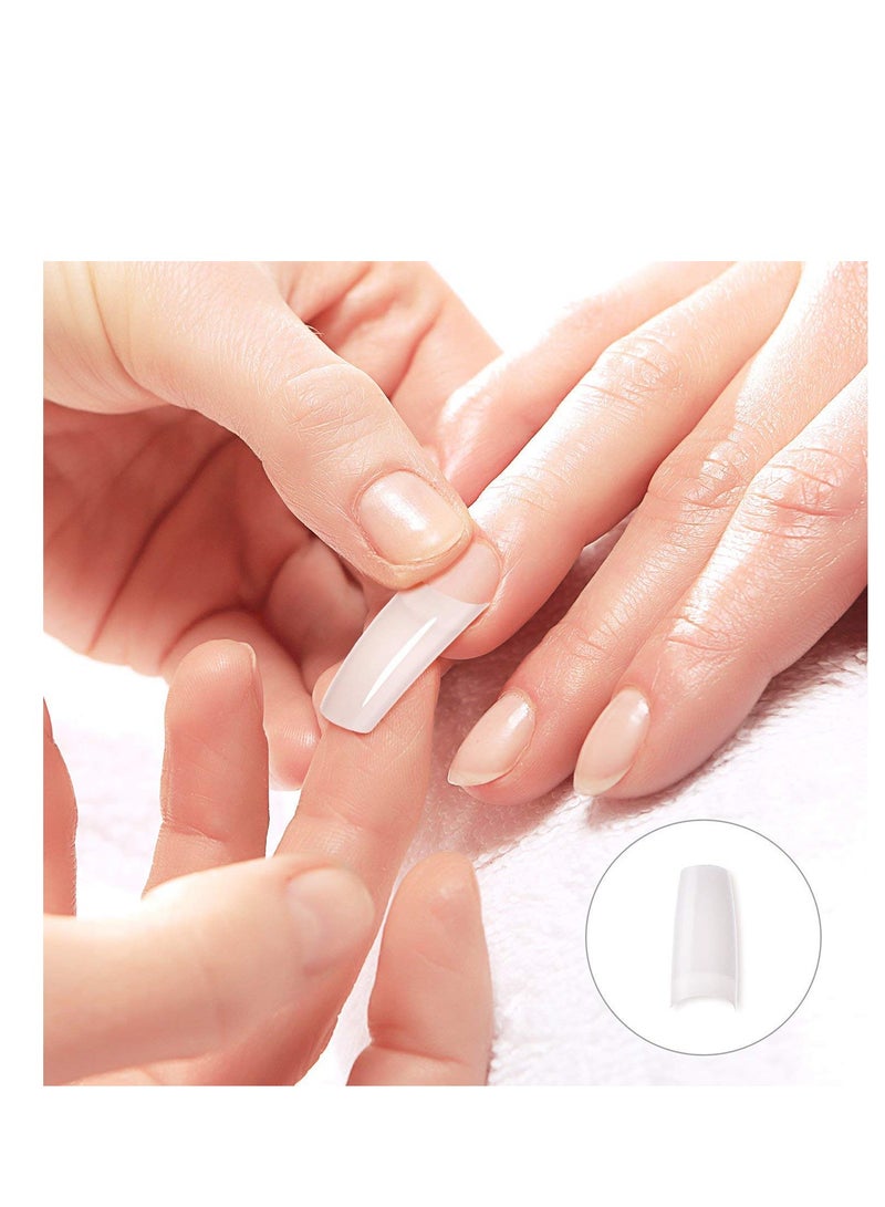 SYOSI 500PCS Clear False Nails Tips Lady French Style Acrylic Artificial Tip Manicure with Box of 10 Sizes for Nail Art Salons and Home DIY - Image 3