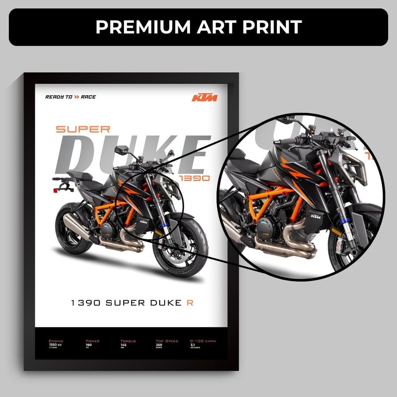 Funk You Store A4 Poster Photo Frames All Cars (KTM 1390 Super Duke R) - Image 5