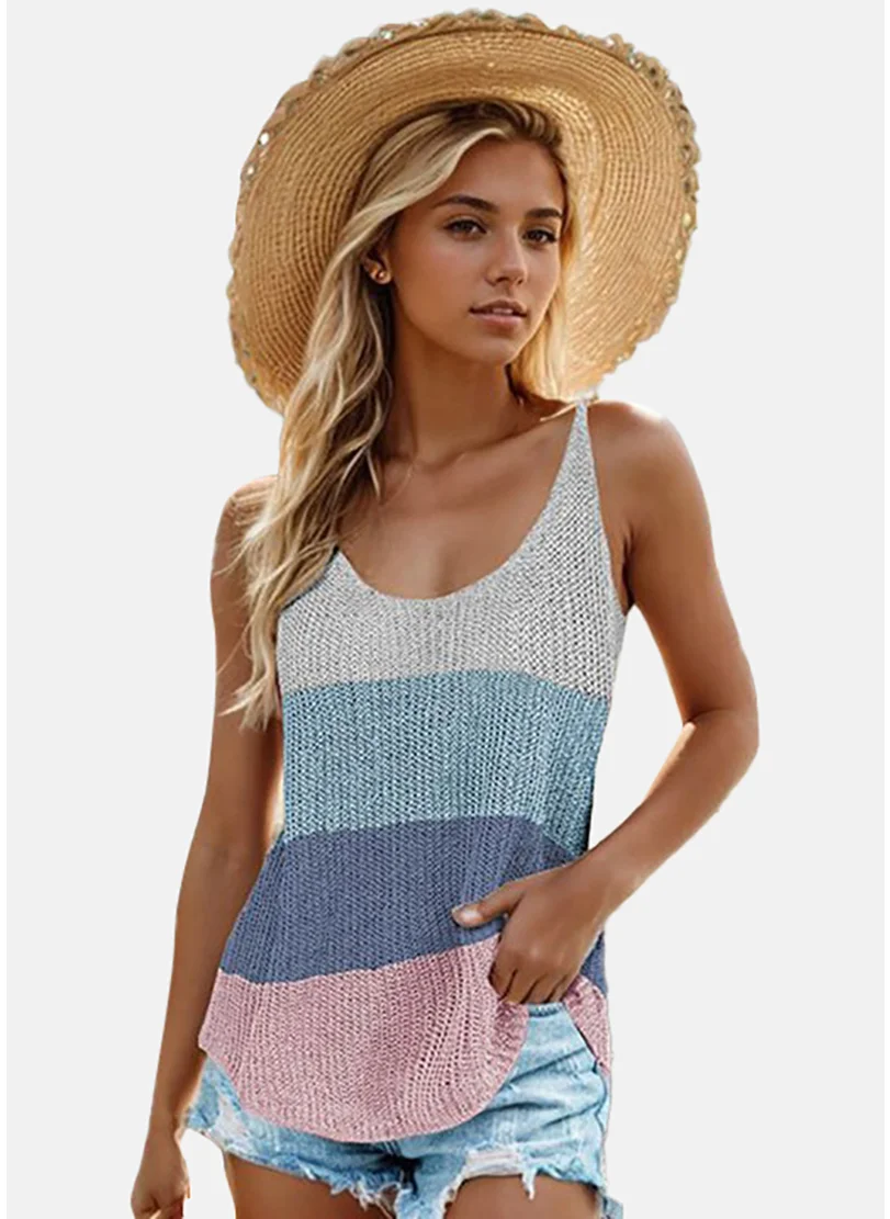يونيكي Women Colourblocked Scoop Neck Sleeveless Top