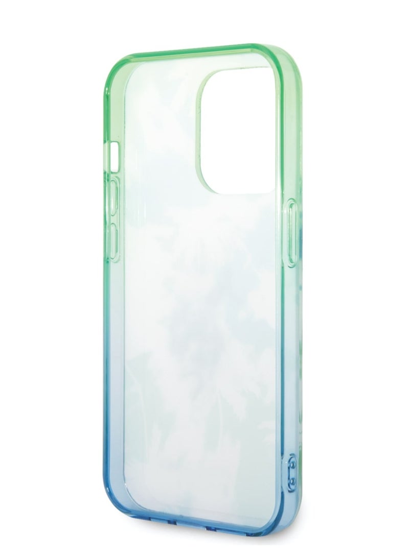 يو اس بولو جراب iPhone 14 Pro Max PC/TPU IML بتصميم نخلة مصبوغة وشعار حصان - أخضر - Image 2