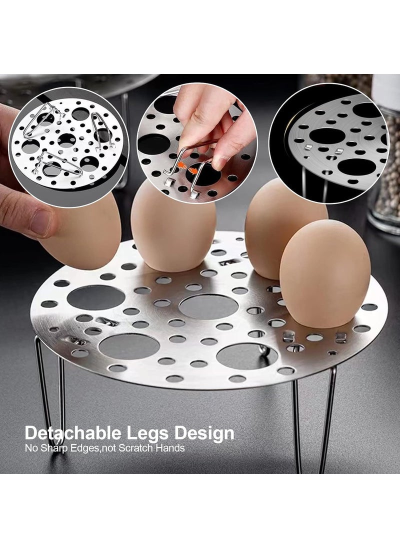 ShipFayda ShipFayda Stainless Steel Egg Steamer Rack Heatproof Stackable 7 Holes Stand Egg Box Kitchen Multipurpose Trivet Insert for Pot Accessories and Pressure Cooker Pans steam boiling Pack of 1  - Image 3
