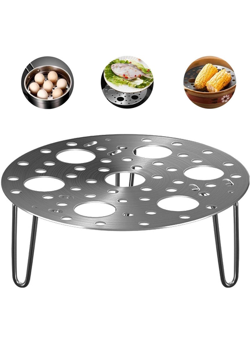 ShipFayda ShipFayda Stainless Steel Egg Steamer Rack Heatproof Stackable 7 Holes Stand Egg Box Kitchen Multipurpose Trivet Insert for Pot Accessories and Pressure Cooker Pans steam boiling Pack of 1  - Image 1