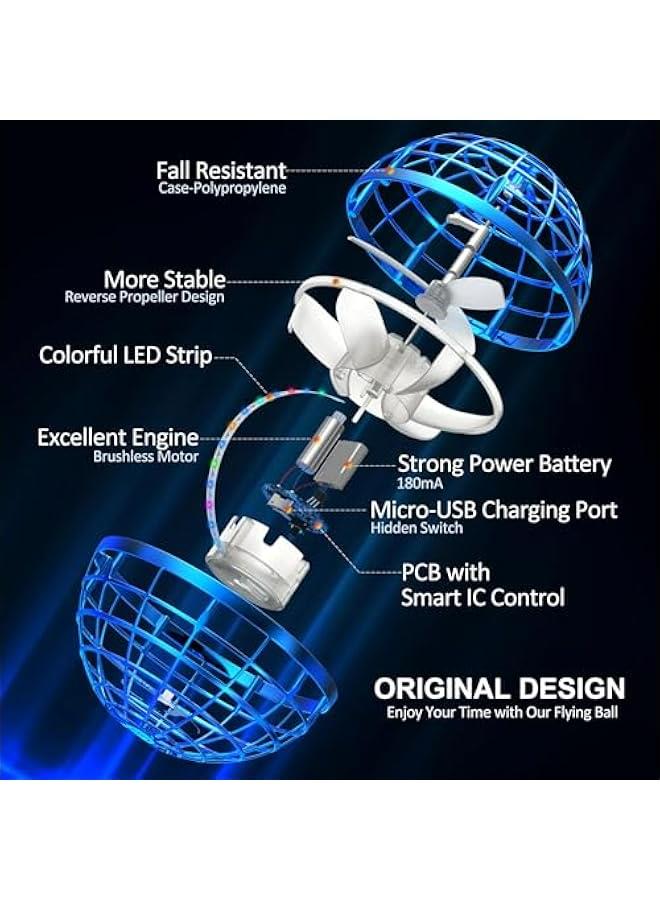2024 Flying Orb Ball Toy,Cosmic Globe Boomerang Hover Ball Galactic Fidget Spinner, Hand Drone Orbit, Cool Toys Gift for 6 7 8 9 10+ Year Old Boys Girls Teens Outdoor Toys(Blue) - Image 2