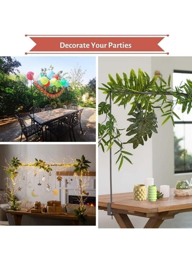 GGEROU - Over Table Rod Stand Party Decorations,Table Arch Stand,Adjustable over the Table Rod Stand,Balloon Arch Bracket,Table Backdrop Stand,for Wedding Birthday Party Decorations, Black - Image 1