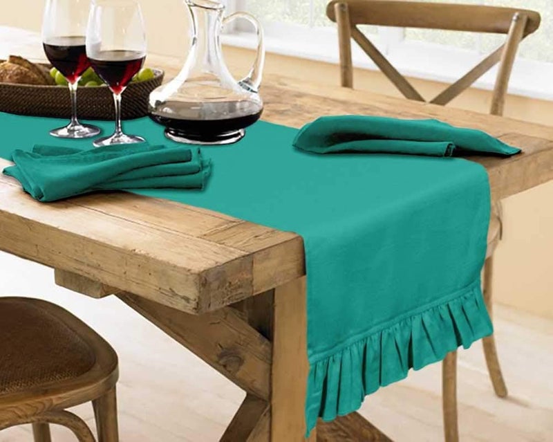 Vargottam Sea Green Home Décor Stylish Wedding Party Holiday Table Setting Décor Table Runner-14 x 48 Inch - Image 3