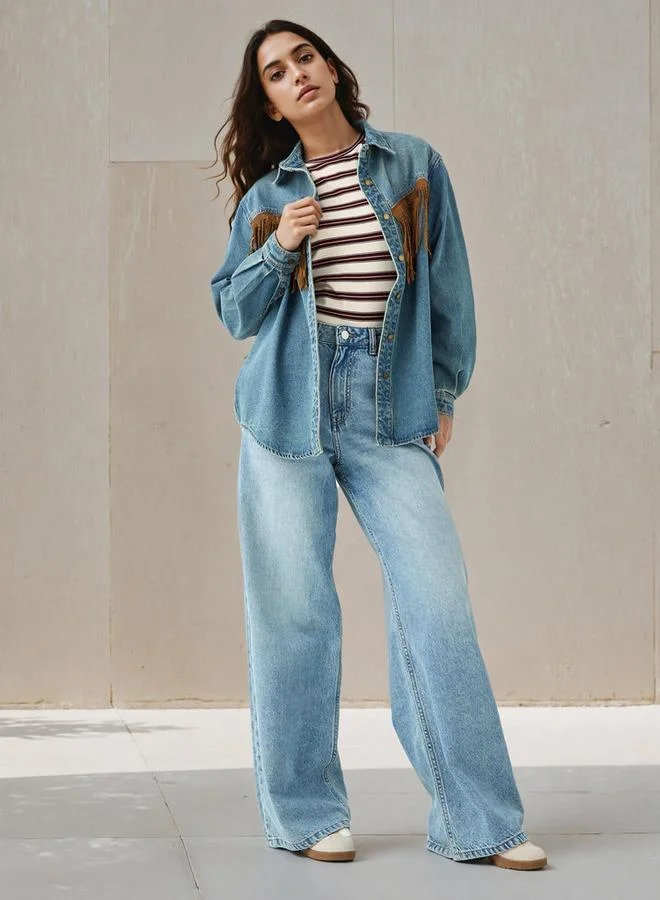 2Xtremz 2Xtremz Denim Jacket with Fringe Detail