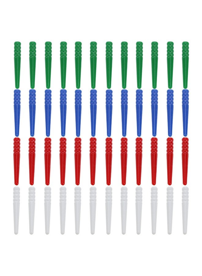 WE Games 48 Standard Plastic Cribbage Pegs w/ a Tapered Design in 4 colors - Red, Blue, Green & White - Image 1