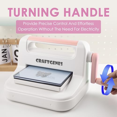 CraftGenes Die Cutting Machine and Embossing Machine – 6'' Opening Size for Cardmaking, Scrapbooking, and DIY Crafts – Complete Set with A5 Die Cuts, Embossing Folders, and Plates(Pink) - Image 5