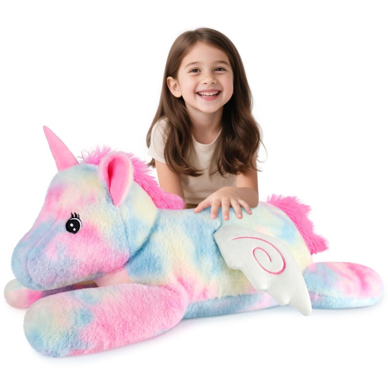 SuzziPals Giant Rainbow Unicorn Stuffed Animal 30 Jumbo Soft Big Stuffed Animals Giant Plush Toys Hugging Pillow for Stress Relief Sleep Aid Huge Cuddly Cute Plushies Unicorn Gifts for Kid Adult - Image 3