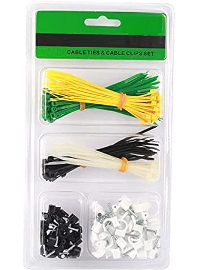 Royal Apex Apex Cable Ties and Cable Clips Set 6 mm & 8mm Cable Fastener Wall Clip + Cable Organizer - Image 1