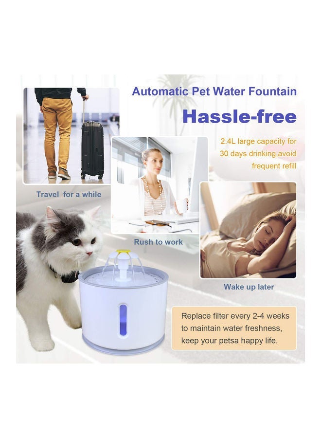 نيبمينينت 2.4L Automatic Pet Cat Water Fountain Blue 19.5x14.5x19.5cm - Image 5