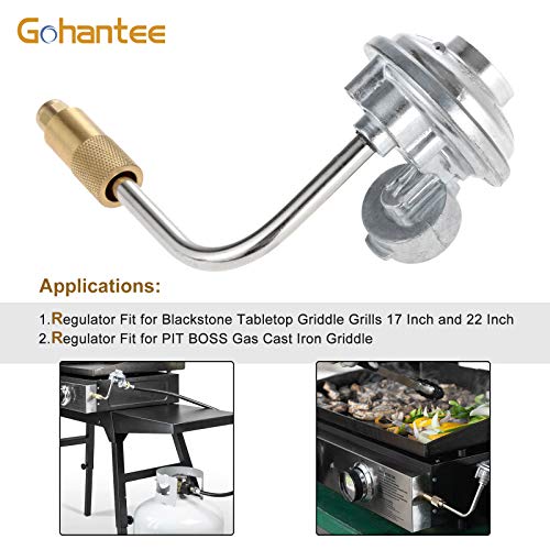 gohantee Propane Regulator Replacement for Blackstone，17" and 22" Tabletop Griddle Grill, Gas Grill Regulator for Pit BOSS Griddles Low Pressure 1lb Propane Regulator - Image 2