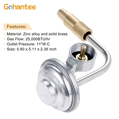 gohantee Propane Regulator Replacement for Blackstone，17" and 22" Tabletop Griddle Grill, Gas Grill Regulator for Pit BOSS Griddles Low Pressure 1lb Propane Regulator - Image 4