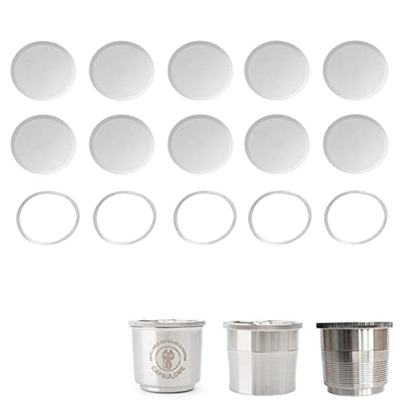 capsulone steel filter 10pcs and silicone ring 5pcs fit for CAPSULONE resuable refillable coffee capsule fit for illy