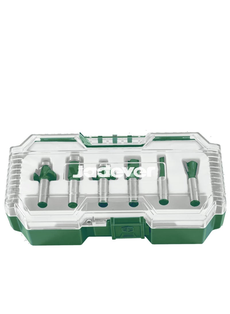 Jadever JADEVER ROUTER BITS SET DIA:6MM 6PCS JDRKSR0106 - Image 2