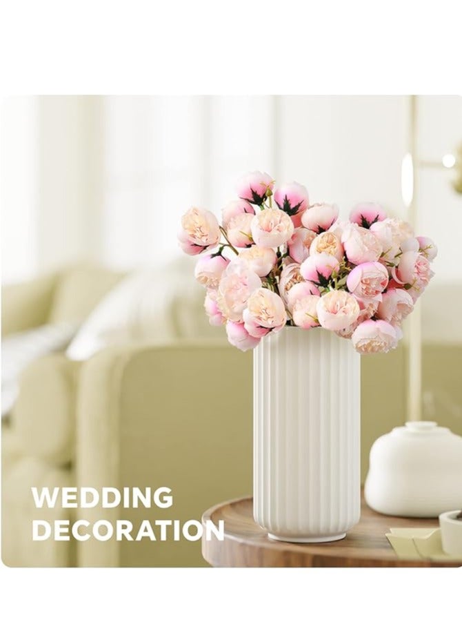 DUNISO Artificial Peonies Flowers,Faux Silk Peony Flowers Bouquet Table Decoration Arrangement Bouquet for Home,Office, Vintage Wedding Party  - Image 2