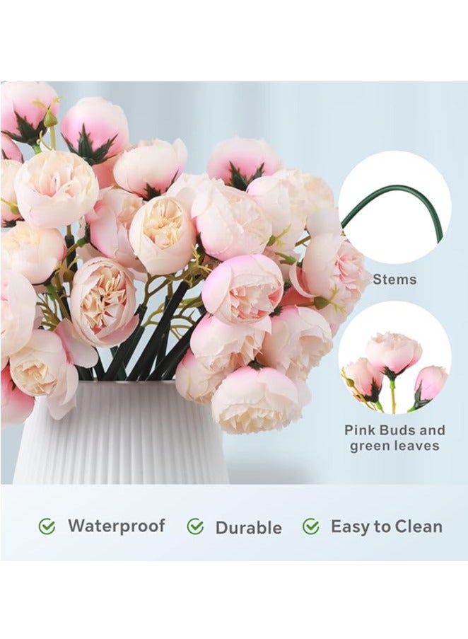 DUNISO Artificial Peonies Flowers,Faux Silk Peony Flowers Bouquet Table Decoration Arrangement Bouquet for Home,Office, Vintage Wedding Party  - Image 3
