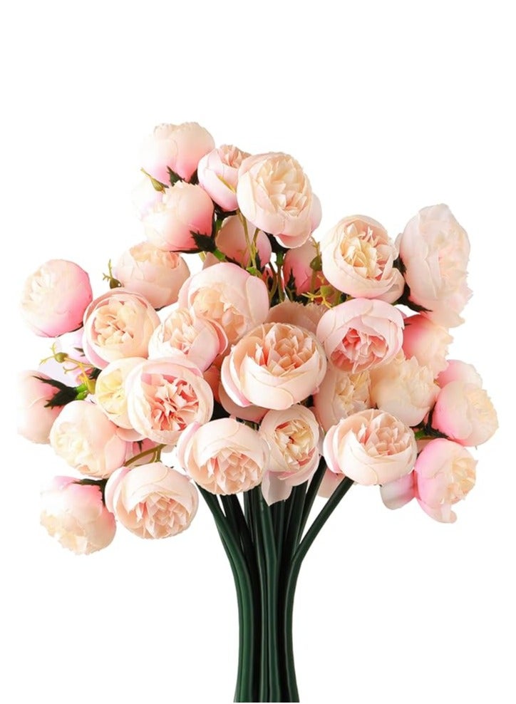 DUNISO Artificial Peonies Flowers,Faux Silk Peony Flowers Bouquet Table Decoration Arrangement Bouquet for Home,Office, Vintage Wedding Party  - Image 1
