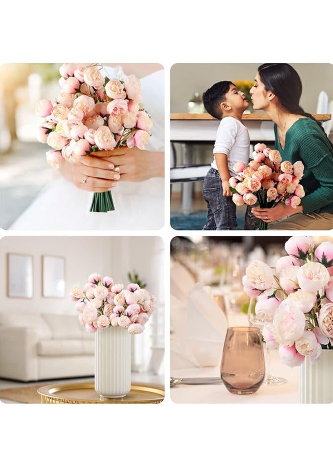 DUNISO Artificial Peonies Flowers,Faux Silk Peony Flowers Bouquet Table Decoration Arrangement Bouquet for Home,Office, Vintage Wedding Party  - Image 4