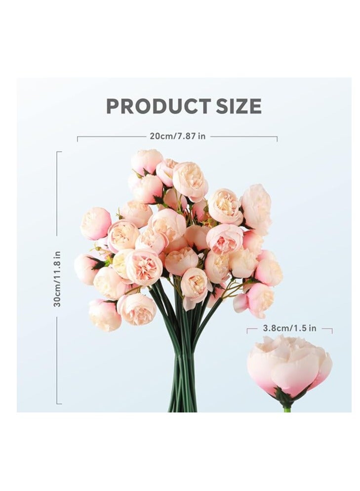 DUNISO Artificial Peonies Flowers,Faux Silk Peony Flowers Bouquet Table Decoration Arrangement Bouquet for Home,Office, Vintage Wedding Party  - Image 5