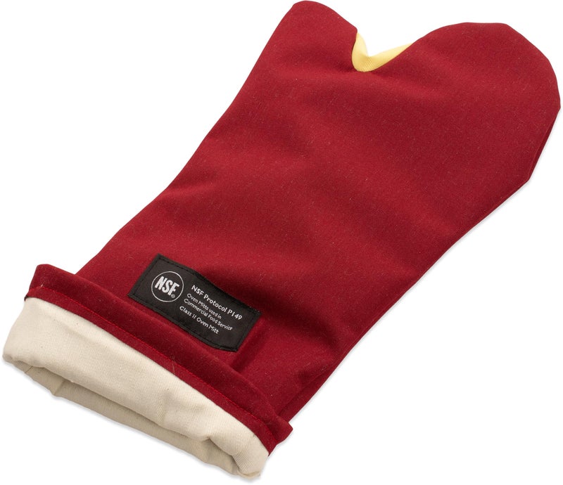 San Jamar Carlisle FoodService Products KT0218 Cool Touch Flame Conventional High Heat Intermittent Flame Protection up to 900°F Oven Mitt, 17" Length, Red - Image 3