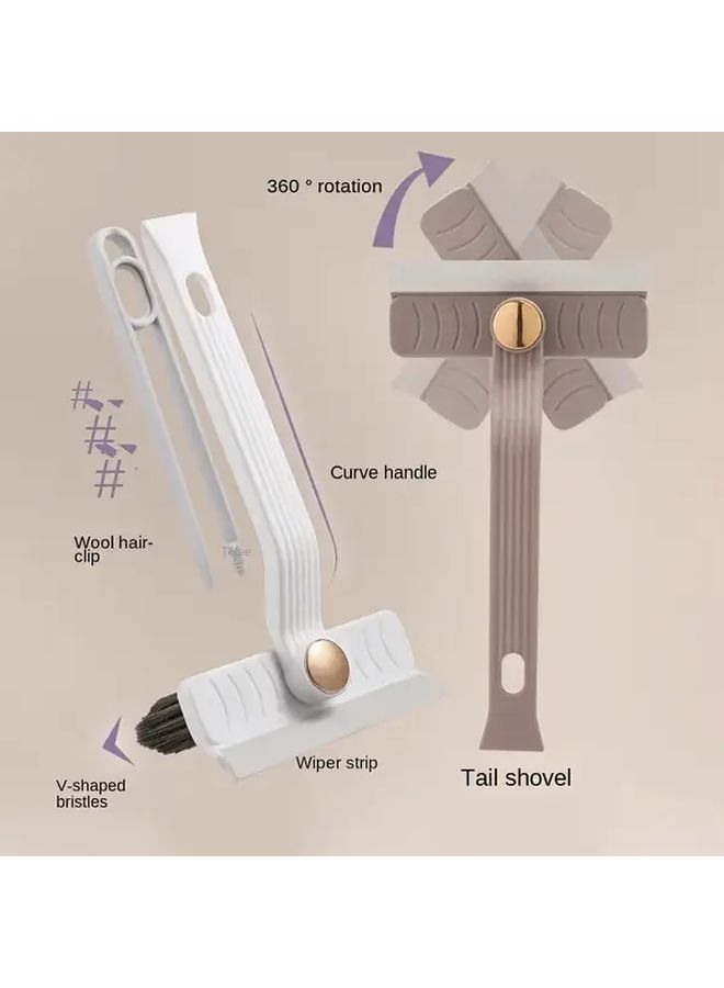 Purple 360 Rotating Hard Bristle Tile Cleaning Brush Ergonomic Reusable Multisurface - Image 2