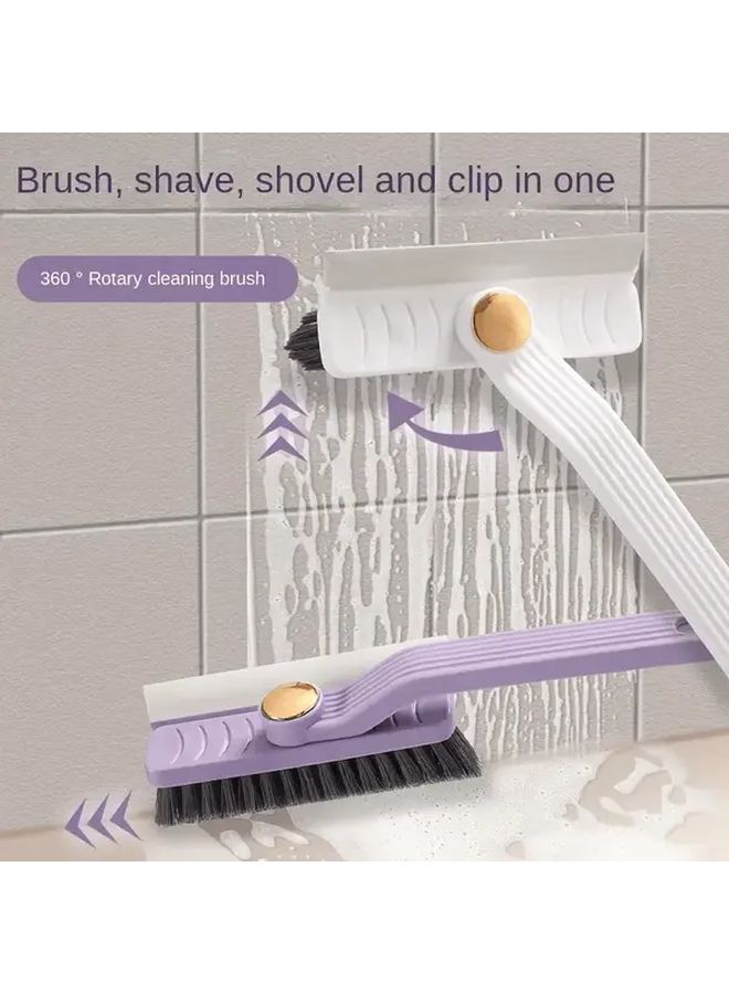 Purple 360 Rotating Hard Bristle Tile Cleaning Brush Ergonomic Reusable Multisurface - Image 1