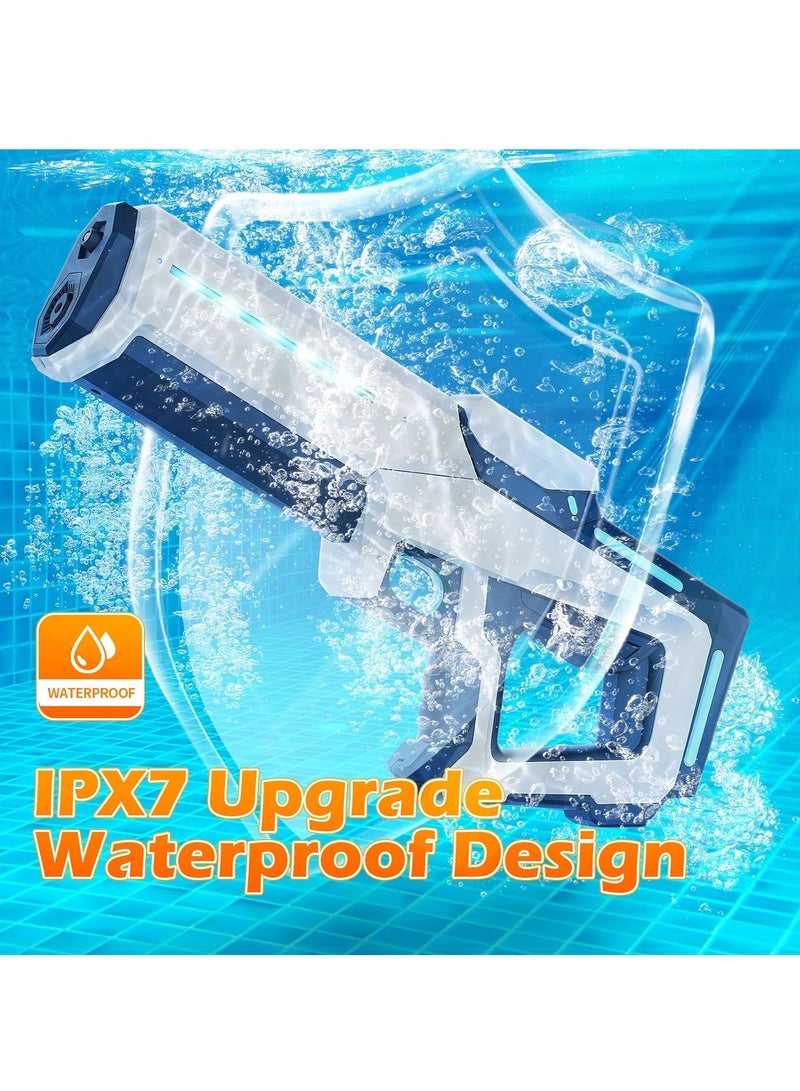 Electric Water Gun for Adults Kids,Battery-Powered Squirt Toy with Tank, LED Light,Automatic Water-Absorption,Summer Outdoor Beach Play,Pool Garden Fun for Kids - Image 3
