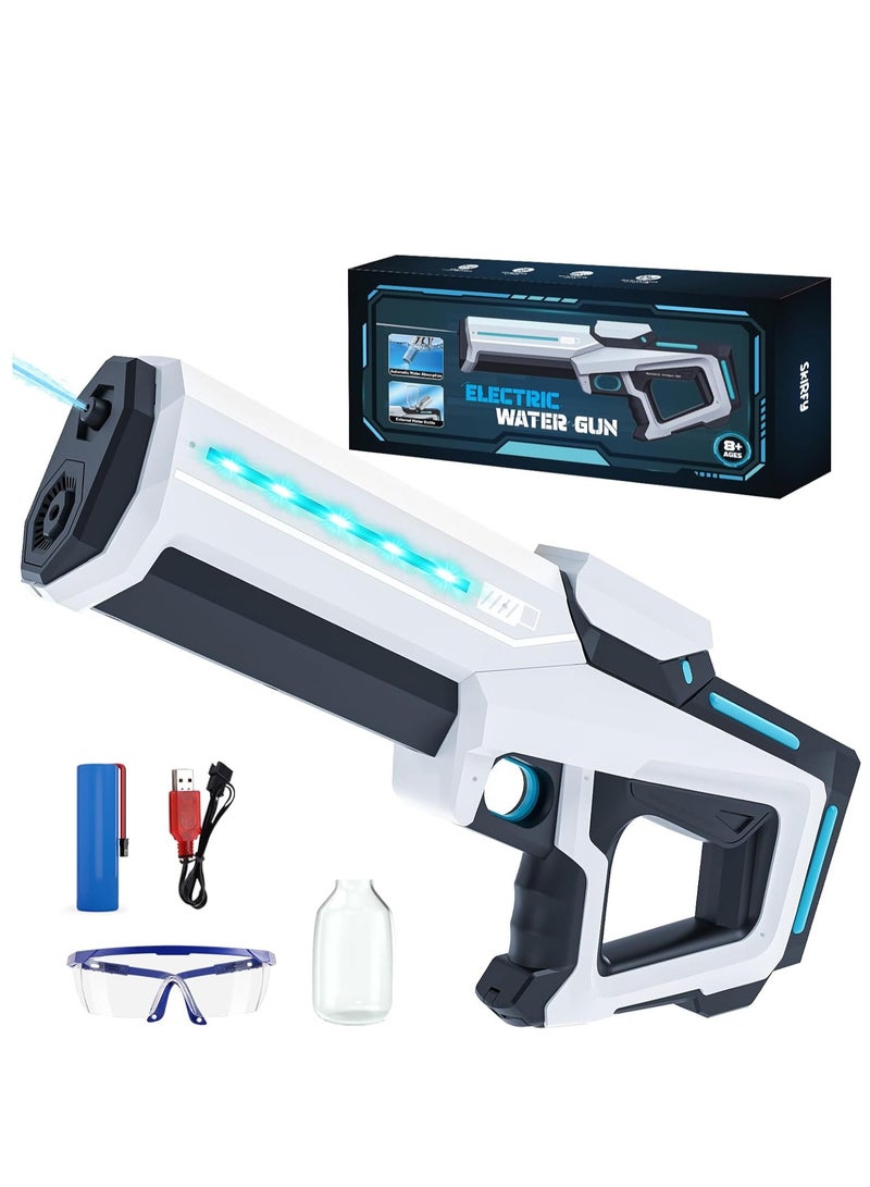 Electric Water Gun for Adults Kids,Battery-Powered Squirt Toy with Tank, LED Light,Automatic Water-Absorption,Summer Outdoor Beach Play,Pool Garden Fun for Kids - Image 1