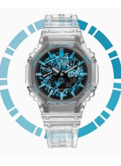 Shock Athletic Analog Digital Sport Blue Design Dial Blue Resin Watch ...