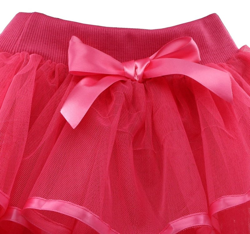 Tortoise & Rabbit Little Girls and Big Girls Tulle Tutu Skirt,Hot Pink,6-7 Years - Image 3