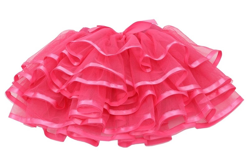 Tortoise & Rabbit Little Girls and Big Girls Tulle Tutu Skirt,Hot Pink,6-7 Years - Image 2