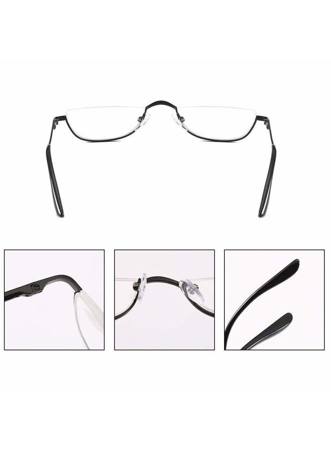 KoKoBin Newly Upgraded Translucent Reading Glasses 3 Pairs of Half-Frame Metal Frame Glasses Spring Hinge Reader for Men and Women, Black. Gold. Silver 2.50  - Image 3