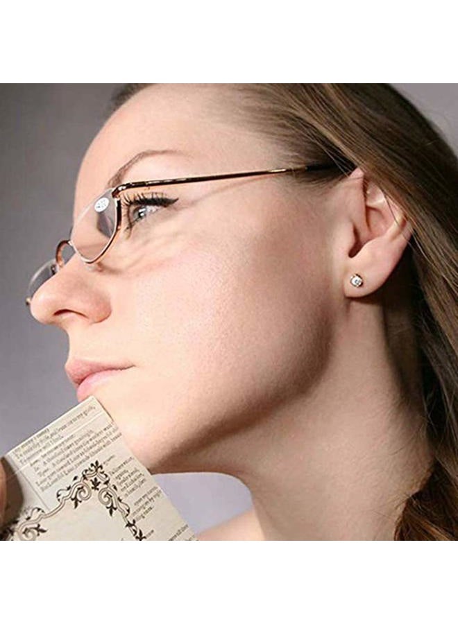 KoKoBin Newly Upgraded Translucent Reading Glasses 3 Pairs of Half-Frame Metal Frame Glasses Spring Hinge Reader for Men and Women, Black. Gold. Silver 2.50  - Image 4