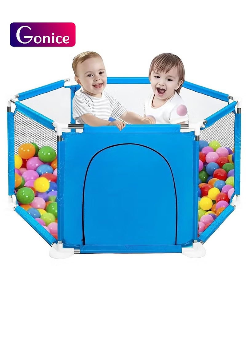 Gonice - Children's Play Fence,Baby Fence with 30 PCS Ocean Balls Event Center Indoor and Gaming Fence with Non-Slip Base,Sturdy Security Fence and Ultra-Soft and Breathable Mesh - Image 1
