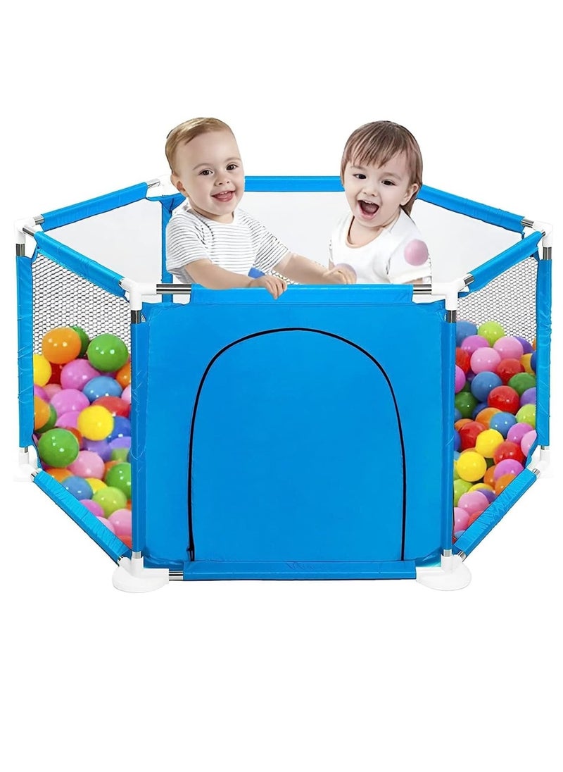 Gonice - Children's Play Fence,Baby Fence with 30 PCS Ocean Balls Event Center Indoor and Gaming Fence with Non-Slip Base,Sturdy Security Fence and Ultra-Soft and Breathable Mesh - Image 1