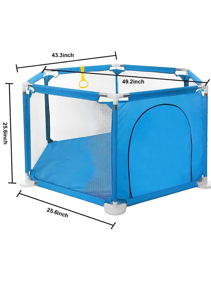 Gonice - Children's Play Fence,Baby Fence with 30 PCS Ocean Balls Event Center Indoor and Gaming Fence with Non-Slip Base,Sturdy Security Fence and Ultra-Soft and Breathable Mesh - Image 1