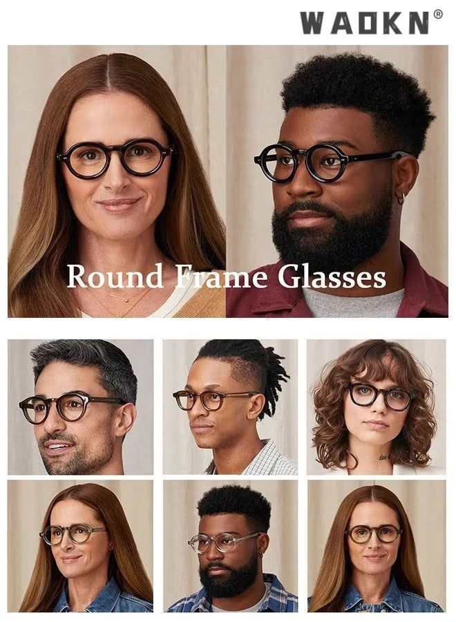 WAOKN Round Blue Light Blocking Glasses for Men and Women , Black Metal Punk Frame PC Lens,Blue Light Blocking Glasses for Gaming Computer Reading Eye Glasses Anti Radiation Eyeglasses UV Filter Eyewear Black - Image 4
