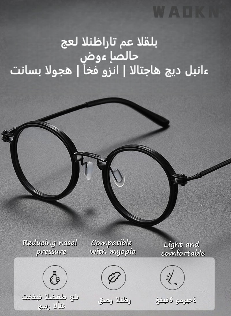 WAOKN Round Blue Light Blocking Glasses for Men and Women , Black Metal Punk Frame PC Lens,Blue Light Blocking Glasses for Gaming Computer Reading Eye Glasses Anti Radiation Eyeglasses UV Filter Eyewear Black - Image 3